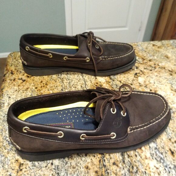 Timberland Sandusky Point Men’s Boat Shoes Leather Nubuck Size 10M Brown 72599 - Picture 5 of 13
